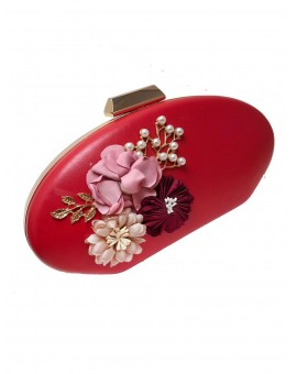 ORIGINALES BOLSOS DE FIESTA ROJOS CON FLORES