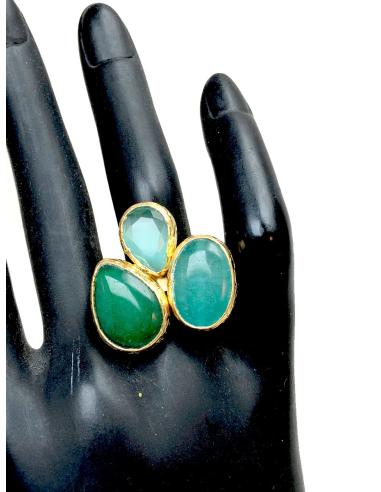 ANILLOS DE BISUTERIA CON BONITO DISEÑO EN TONOS VERDES