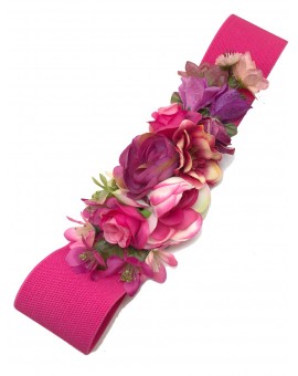 Imagen del producto CINTURONES PARA MUJER EN FUCSIA CON FLORES, IDEAL PARA TU VESTIDO DE BODA