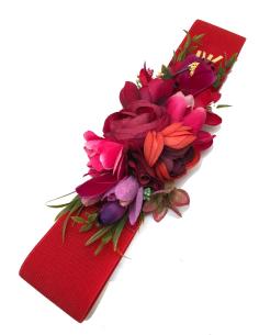 Imagen del producto CINTURONES DE FIESTA PARA BODAS ROJOS CON FLORES, COMPLEMENTOS IDEALES PARA LA INVITADA PERFECTA.