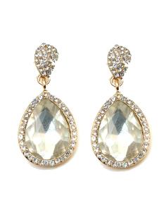 PENDIENTES DE FIESTA DORADOS CON LAGRIMA CRISTAL, PRECIOSOS PENDIENTES QUE TE QUEDARAN DIVINOS
