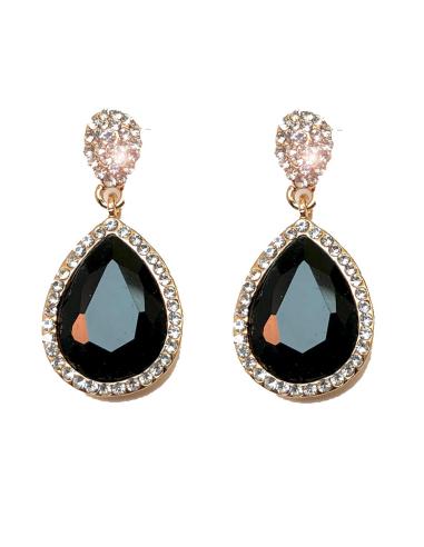 PENDIENTES DE FIESTA DORADOS CON LAGRIMA NEGRA, PRECIOSOS PENDIENTES QUE TE QUEDARAN DIVINOS