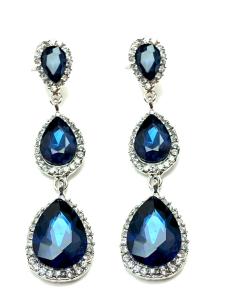 PENDIENTES PARA BODAS AZULES, CON BRILLO PARA RESALTAR TU VESTIDO DE FIESTA