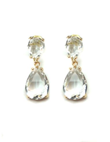 PENDIENTES EN CRISTAL TRANSPARENTE, PRECIOSOS PARA LLEVAR CON TU VESTIDO Y SER LA INVITADA PERFECTA