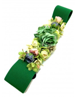 Imagen del producto CINTURONES VERDES DE FLORES, PRECIOSA COMBINACION DE TONOS QUE LE QUEDARA ESTUPENDO CON SU VESTIDO