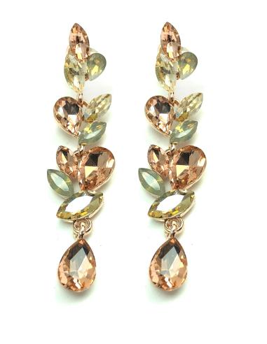 PENDIENTES  MUJER DE FIESTA ROSA MELOCOTON, ESPECIAL RECOGIDOS Y SEMIRECOGIDOS PARA BODAS