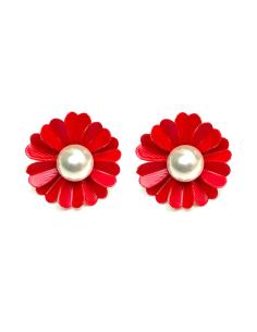 PENDIENTES ROJOS DE MARGARITA, LUCELOS CON TU VESTIDO Y COMBINALOS CON TUS PERLAS