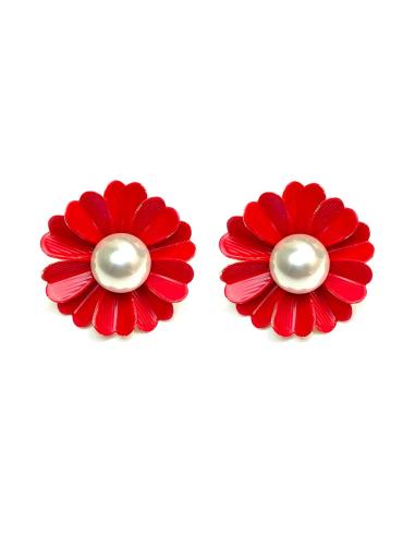 PENDIENTES ROJOS DE MARGARITA, LUCELOS CON TU VESTIDO Y COMBINALOS CON TUS PERLAS