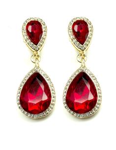 PENDIENTES LAGRIMA  DE FIESTA ROJOS, PRECIOSOS PARA CONJUNTAR TU VESTIDO DE FIESTA O NOCHE