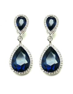 Imagen del producto PENDIENTES LAGRIMA  DE FIESTA AZUL MARINO, PRECIOSOS PARA CONJUNTAR TU VESTIDO DE FIESTA O NOCHE