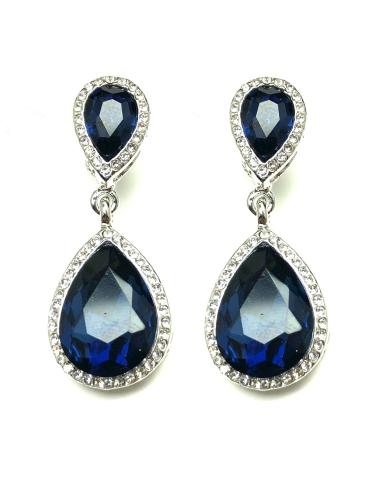 PENDIENTES LAGRIMA  DE FIESTA AZUL MARINO, PRECIOSOS PARA CONJUNTAR TU VESTIDO DE FIESTA O NOCHE