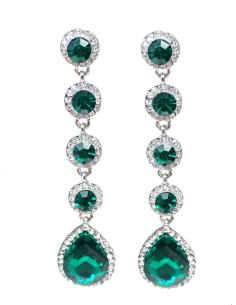 PENDIENTES LAGRIMA LARGOS DE FIESTA VERDES, VISTOSOS Y LLAMATIVOS CON LOS QUE ESTARAS GUAPISIMA CON TU VEST