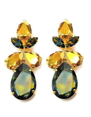 PENDIENTES GRANDES VERDES CRISTAL SWAROSVKI  PARA FIESTA EVENTOS Y ESPECTACULOS
