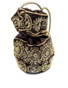 BOLSOS DE FIESTA LIMOSNERA LIMOSNERA MARRONES CON BONITOS BORDADOS
