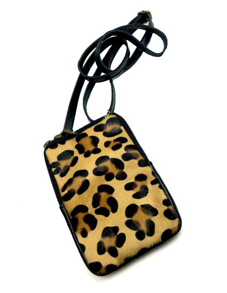 BOLSOS MOVIL DE PIEL CON DIBUJO DE LEOPARDO MANCHA GRANDE