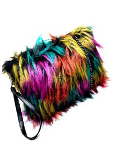 BOLSOS BANDOLERA DE PELO EN MULTICOLOR