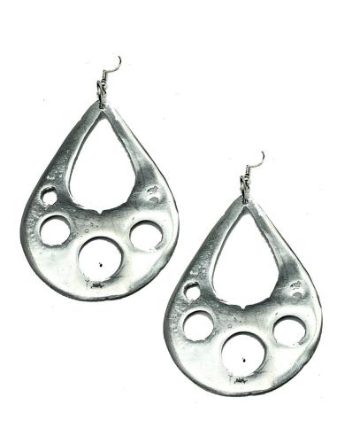 PENDIENTES PLATA DE LAGRIMA GRANDE EN ALUMINIO