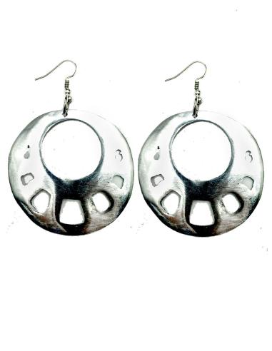 PENDIENTES PLATA REDONDO CALADO