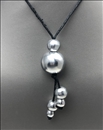 COLLARES MUJER PLATA CORTOS CON AVALORIOS DE BOLAS