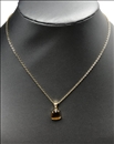 COLLARES BISUTERIA FINA CON COLGANTE PIEDRA OJO DE GATO MARRON