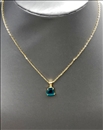 COLLARES BISUTERIA FINA CON COLGANTE PIEDRA OJO DE GATO AZUL