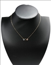 COLLARES BISUTERIA FINA CON COLGANTE TRICOLOR DE PIEDRA Y BAÑO ORO