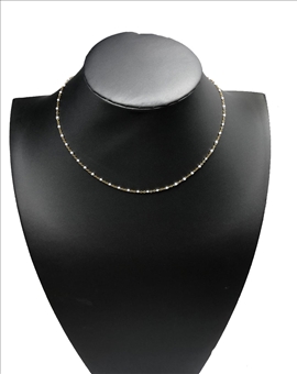 COLLARES BISUTERIA FINA CON CADENA Y BOLITAS BLANCAS 2