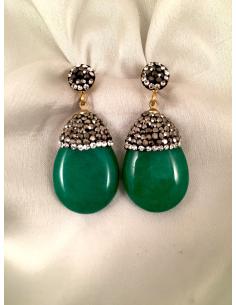 Imagen del producto PENDIENTES VERDES ELEGANTES DE LAGRIMA EN PIEDRAS SEMIPRECIOSAS