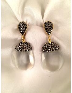 PENDIENTES  ELEGANTES DE LAGRIMA EN PIEDRAS SEMIPRECIOSAS