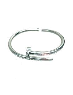 PULSERAS PLATEADAS DE BISUTERIA FINA CLAVO CARTIER