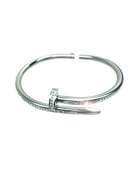 PULSERAS PLATEADAS DE BISUTERIA FINA CLAVO CARTIER