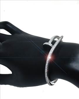 PULSERAS PLATEADAS DE BISUTERIA FINA CLAVO CARTIER 2