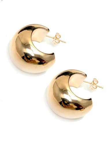 PENDIENTES DE ARO ANCHO CHAPADOS DE ORO ROSA BRILLO CRIOLLA 22mm