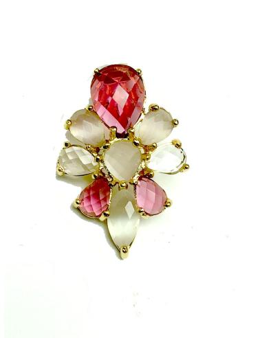 COLGANTES CHAPADOS EN ORO, ELEGANTE FLOR ROSA