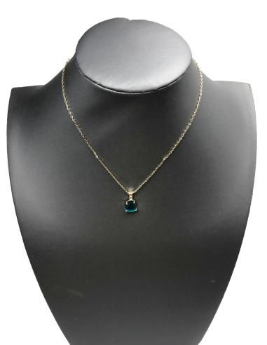COLLARES BISUTERIA FINA CON COLGANTE PIEDRA OJO DE GATO AZUL