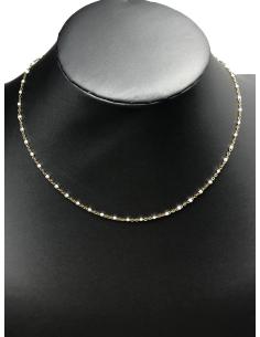 COLLARES BISUTERIA FINA CON CADENA Y BOLITAS BLANCAS