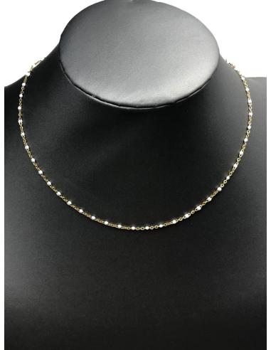 COLLARES BISUTERIA FINA CON CADENA Y BOLITAS BLANCAS