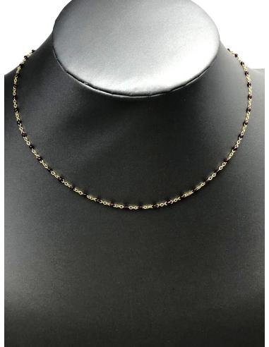 COLLARES BISUTERIA FINA CON CADENA Y BOLITAS GRANATES
