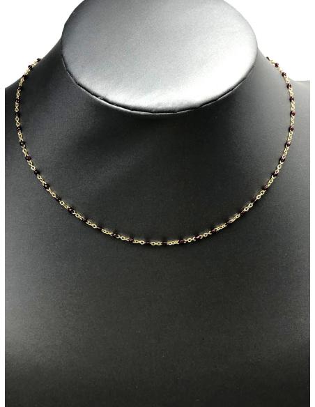 COLLARES BISUTERIA FINA CON CADENA Y BOLITAS GRANATES