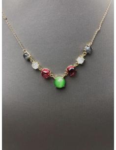 COLLARES MUJER ORO CHAPADO COMBINADO CON VERDE