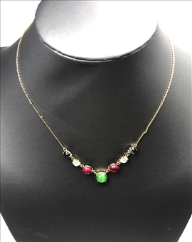 COLLARES MUJER ORO CHAPADO COMBINADO CON VERDE 2