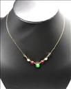 COLLARES MUJER ORO CHAPADO COMBINADO CON VERDE