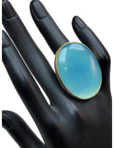 ANILLOS GRANDES DE PIEDRA NATURAL AZULES