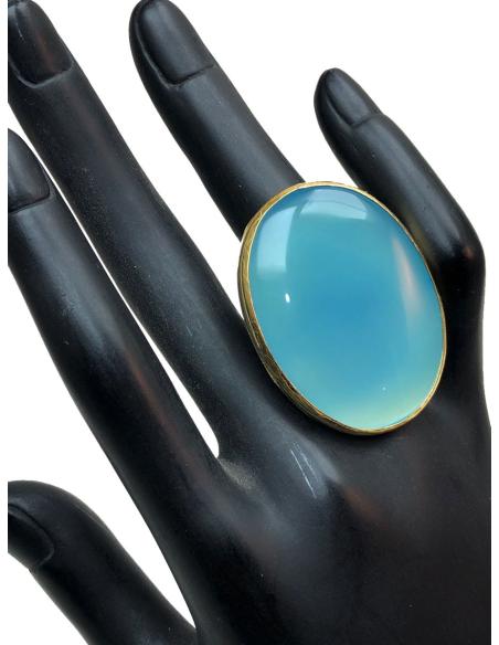 ANILLOS GRANDES DE PIEDRA NATURAL AZULES