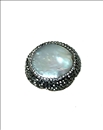 ANILLOS MUJER GRANDES, PRECIOSO DISEÑO DE GRAN PERLA CUBIERTA DE CIRCONITAS Y ANTRACITA
