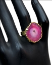 ANILLOS MUJER FUCSIA-BUGAMBILIA, PRECIOSA PIEDRA NATURAL AGATA
