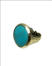 ANILLOS MUJER GRANDES TURQUESAS CON BAÑO DE ORO Y PIEDRA NATURAL