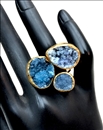 ANILLO AZULES PIEDRAS DRUSAS