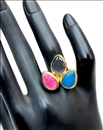 ANILLOS MUJER CON PIEDRAS NATURALES TRIO DE COLOR
