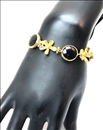 PULSERAS NEGRAS DE PIEDRAS NATURALES CON BAÑO DE ORO, TRABAJO ARTESANAL